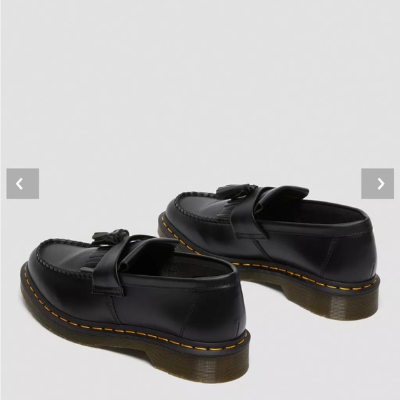Dr. Martens Women’s Adrian Yellow Stitch Black Tassel Loafers - Picture 3 of 5